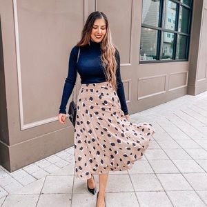 Animal Print Midi Skirt